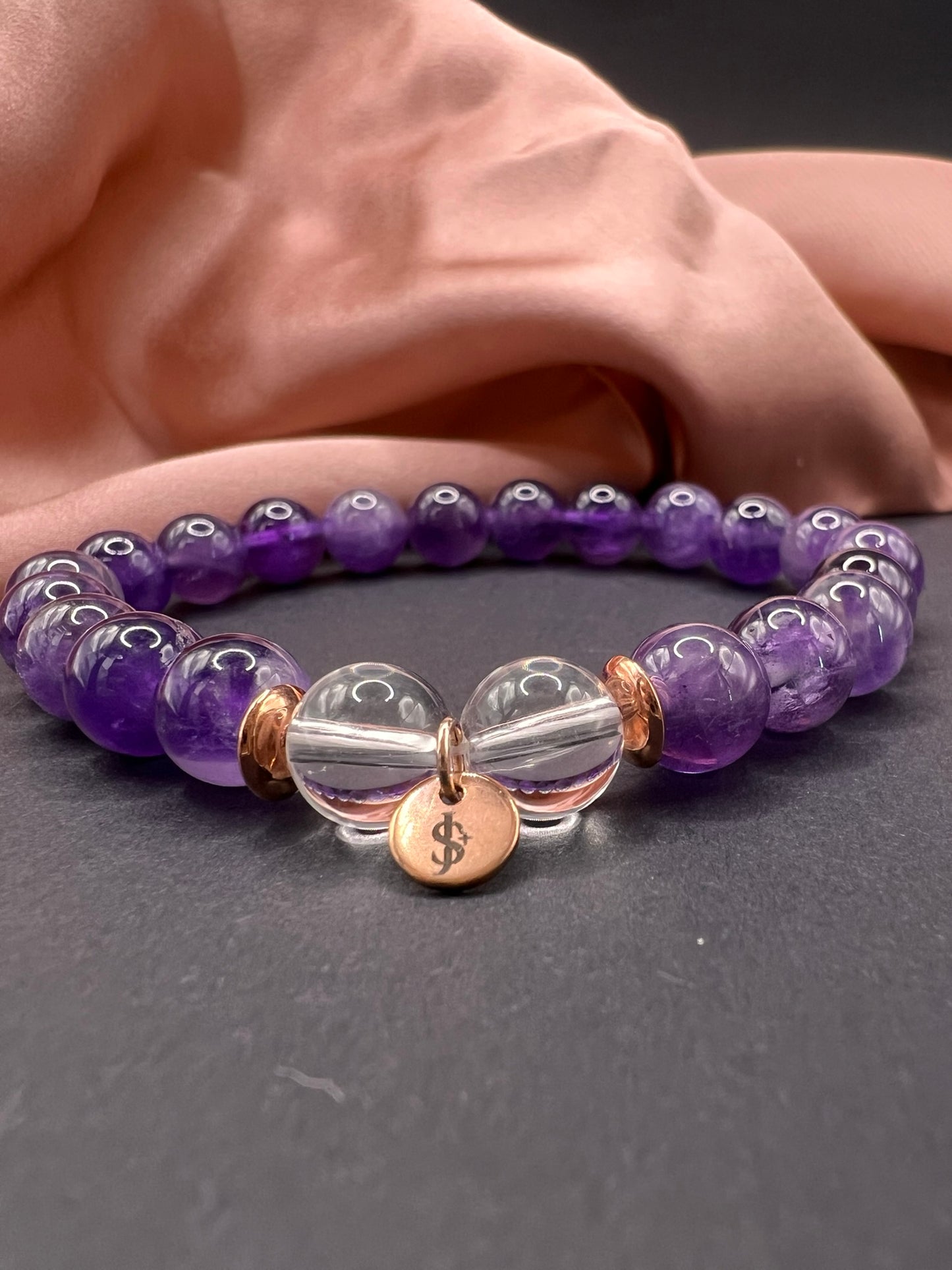 Amethyst - Armkette - 8mm Perlen