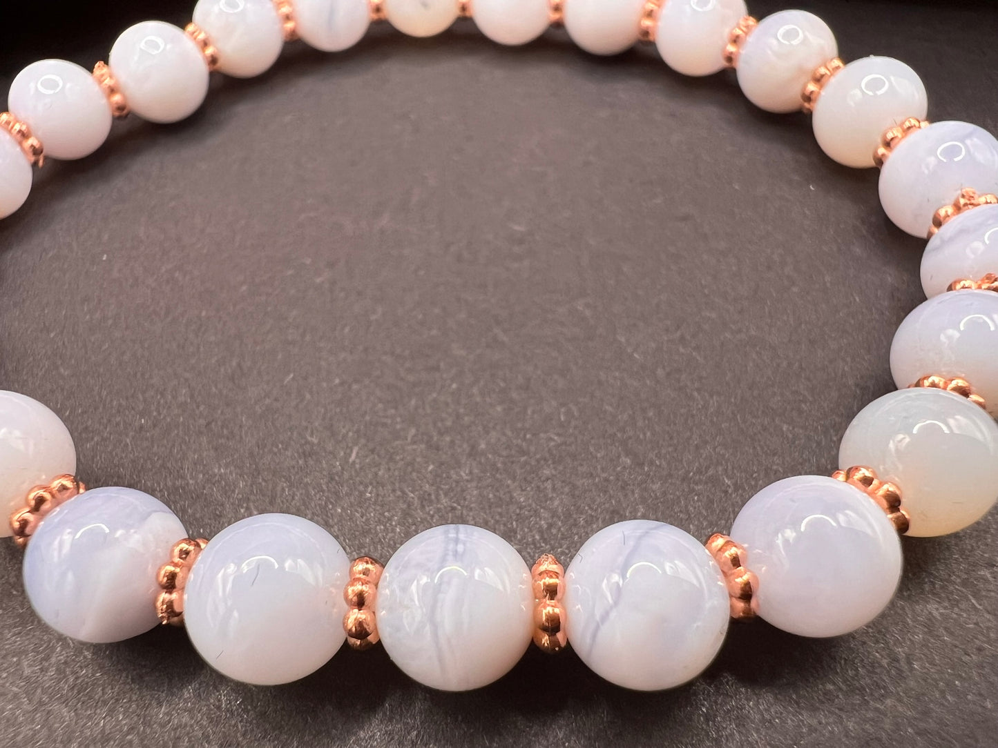 Blauer Chalcedon - Armkette - 6mm Perlen