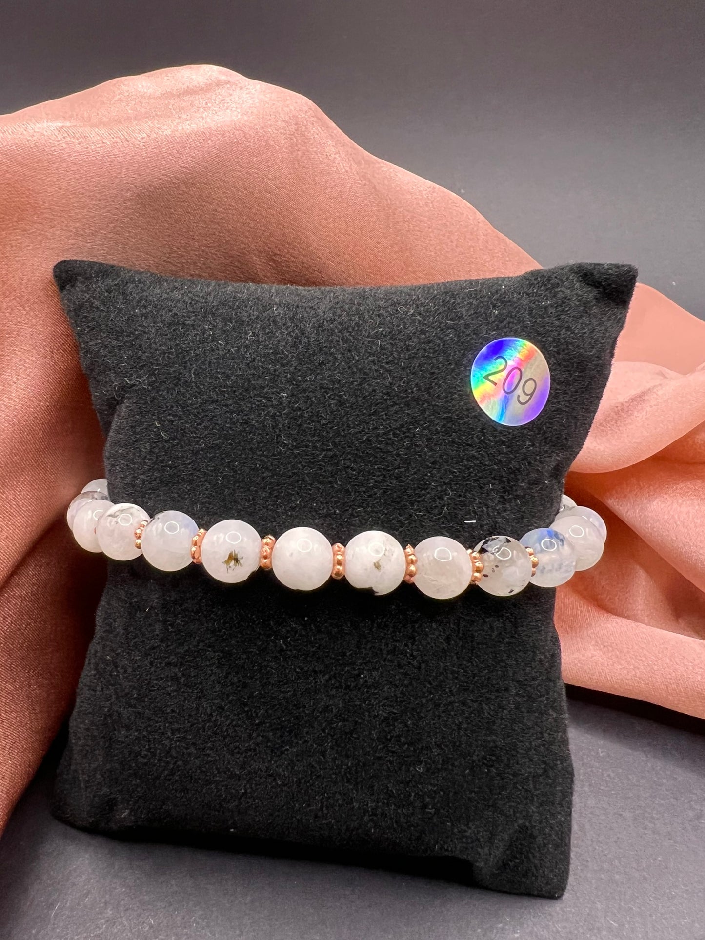 Regenbogen Mondstein - Armkette - 6mm Perlen