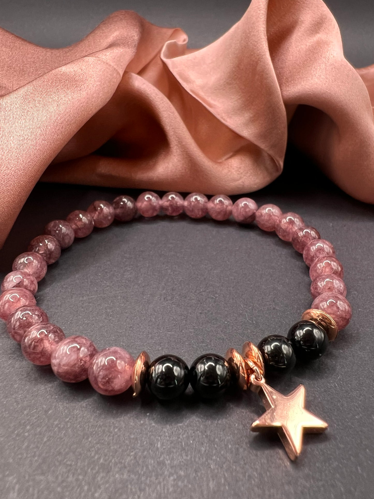 Sternenkind-Erinnerungsarmband – rosa Turmalin – 6 mm