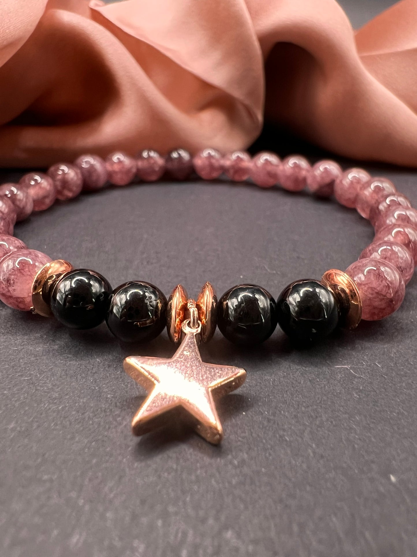 Sternenkind-Erinnerungsarmband – rosa Turmalin – 6 mm