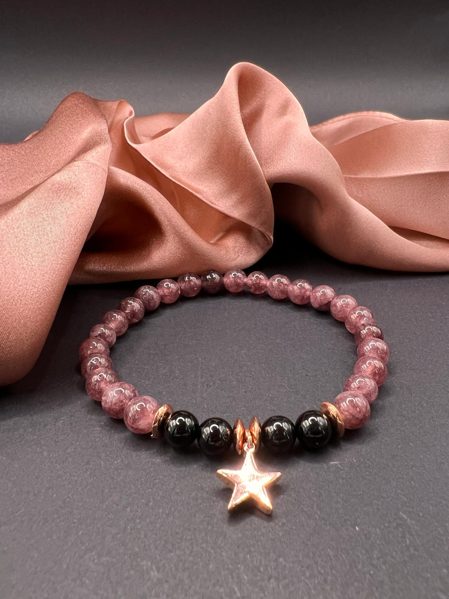 Sternenkind-Erinnerungsarmband – rosa Turmalin – 6 mm
