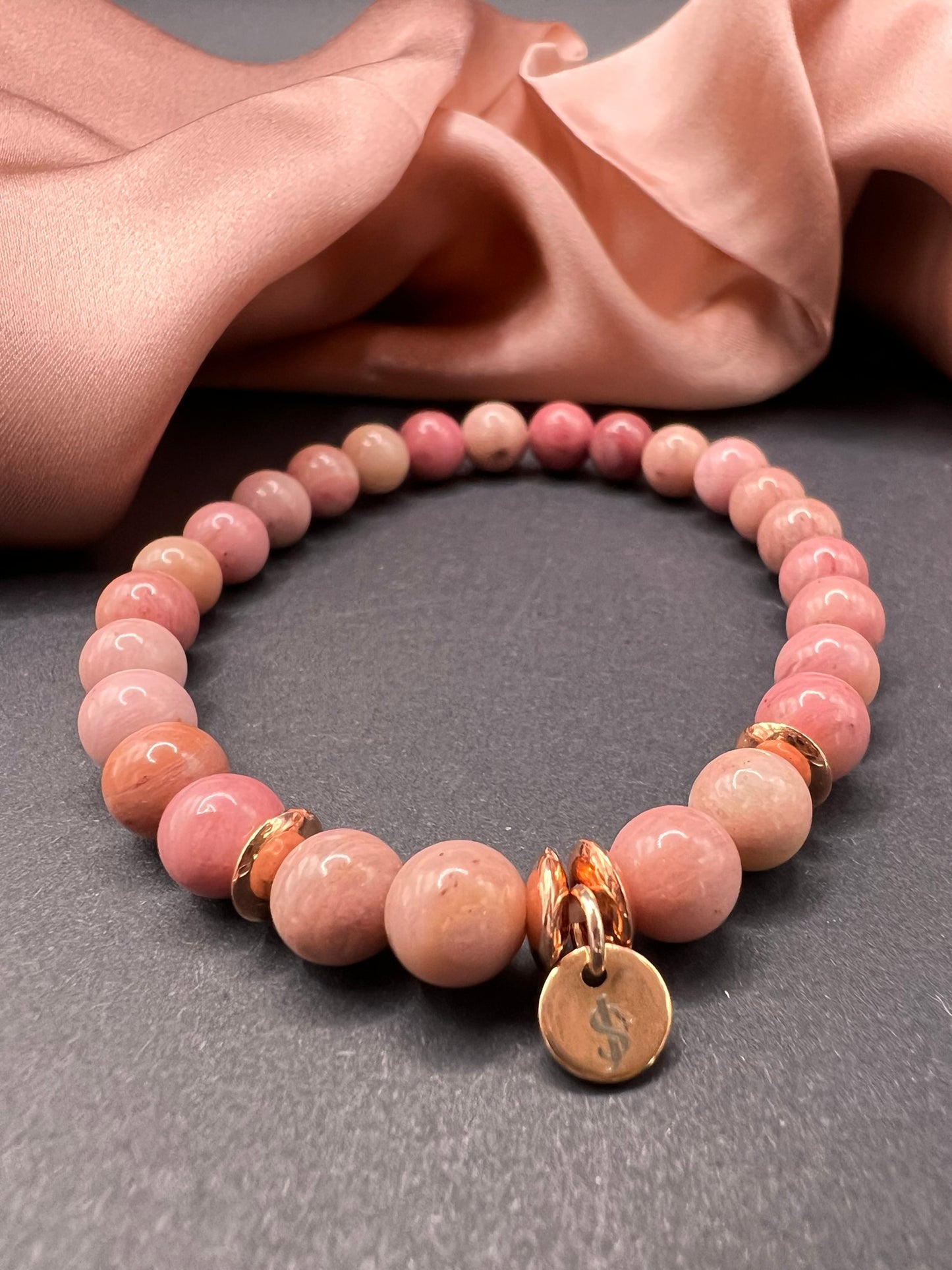 Rhodochrosit - Armkette - 6mm Perlen