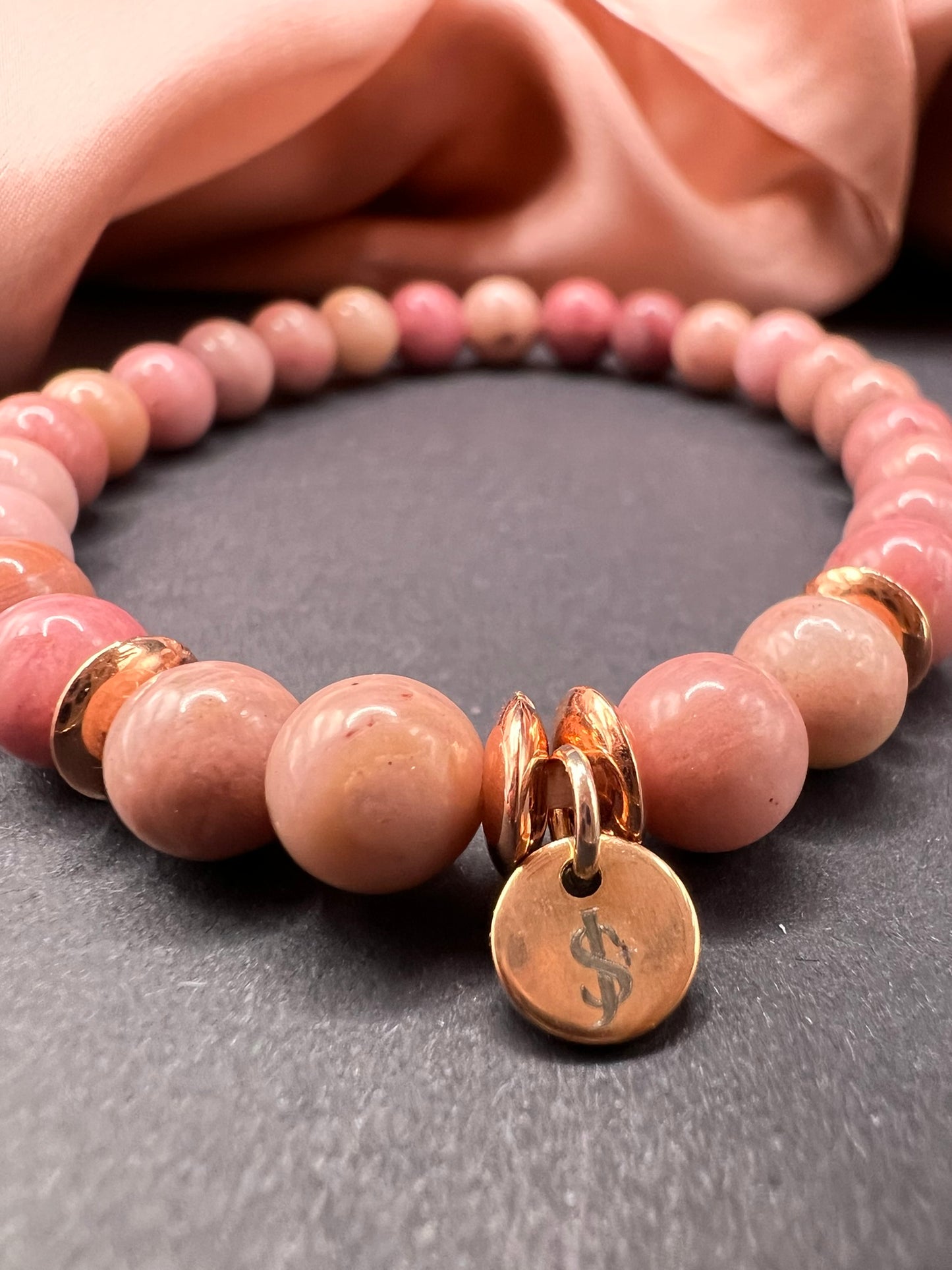 Rhodochrosit - Armkette - 6mm Perlen