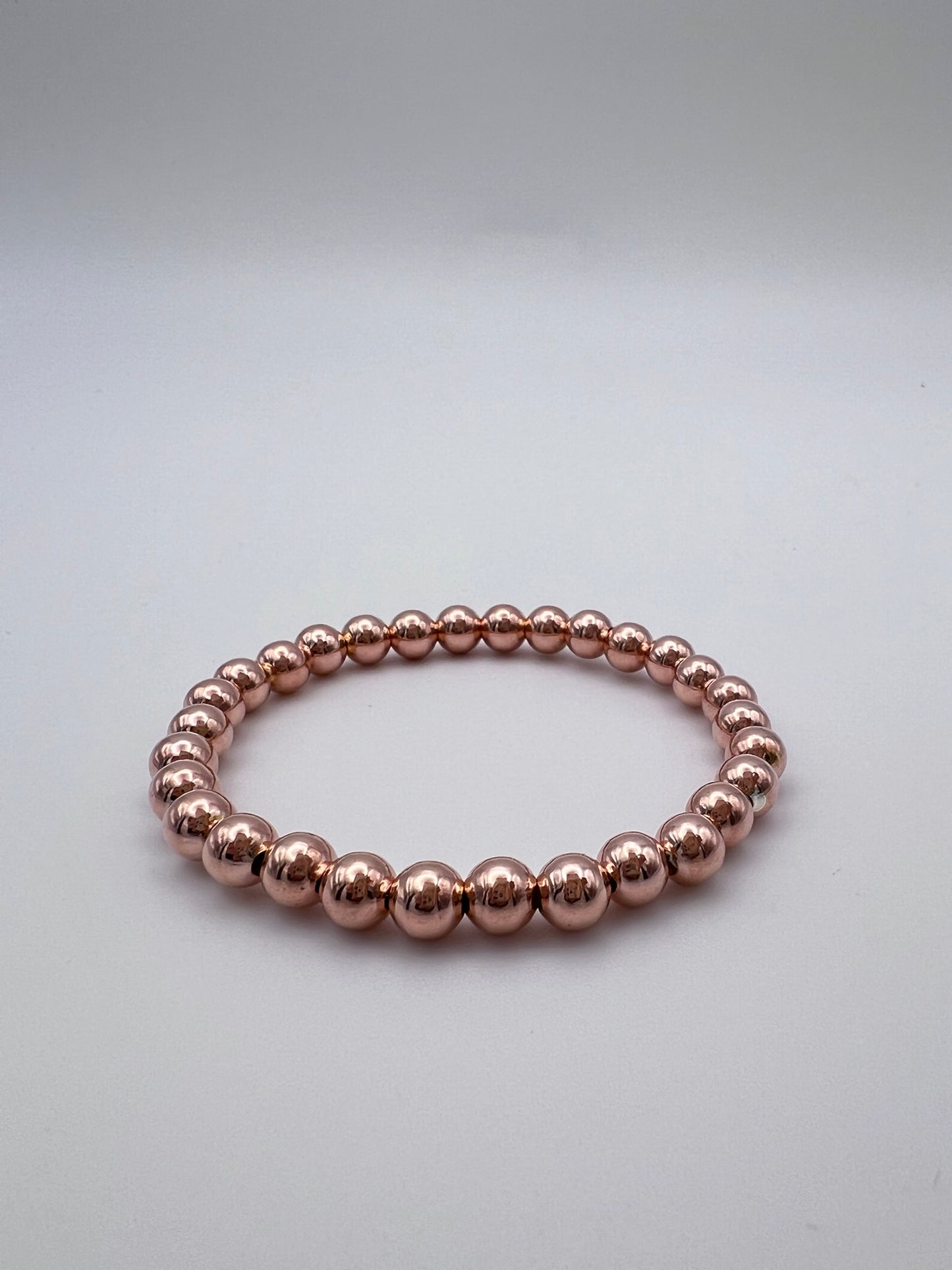 Perlen-Armband mit Silber 925/Roségold (6mm)