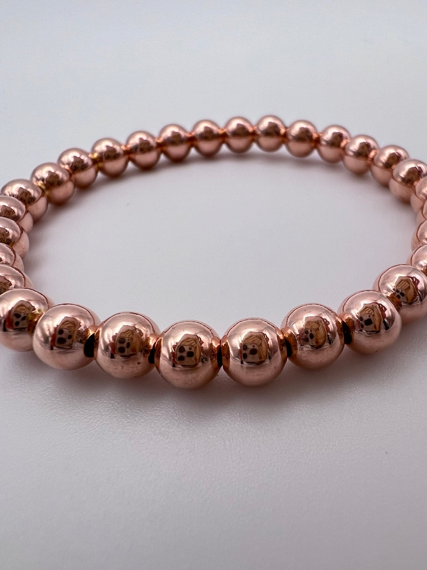 Perlen-Armband mit Silber 925/Roségold (6mm)