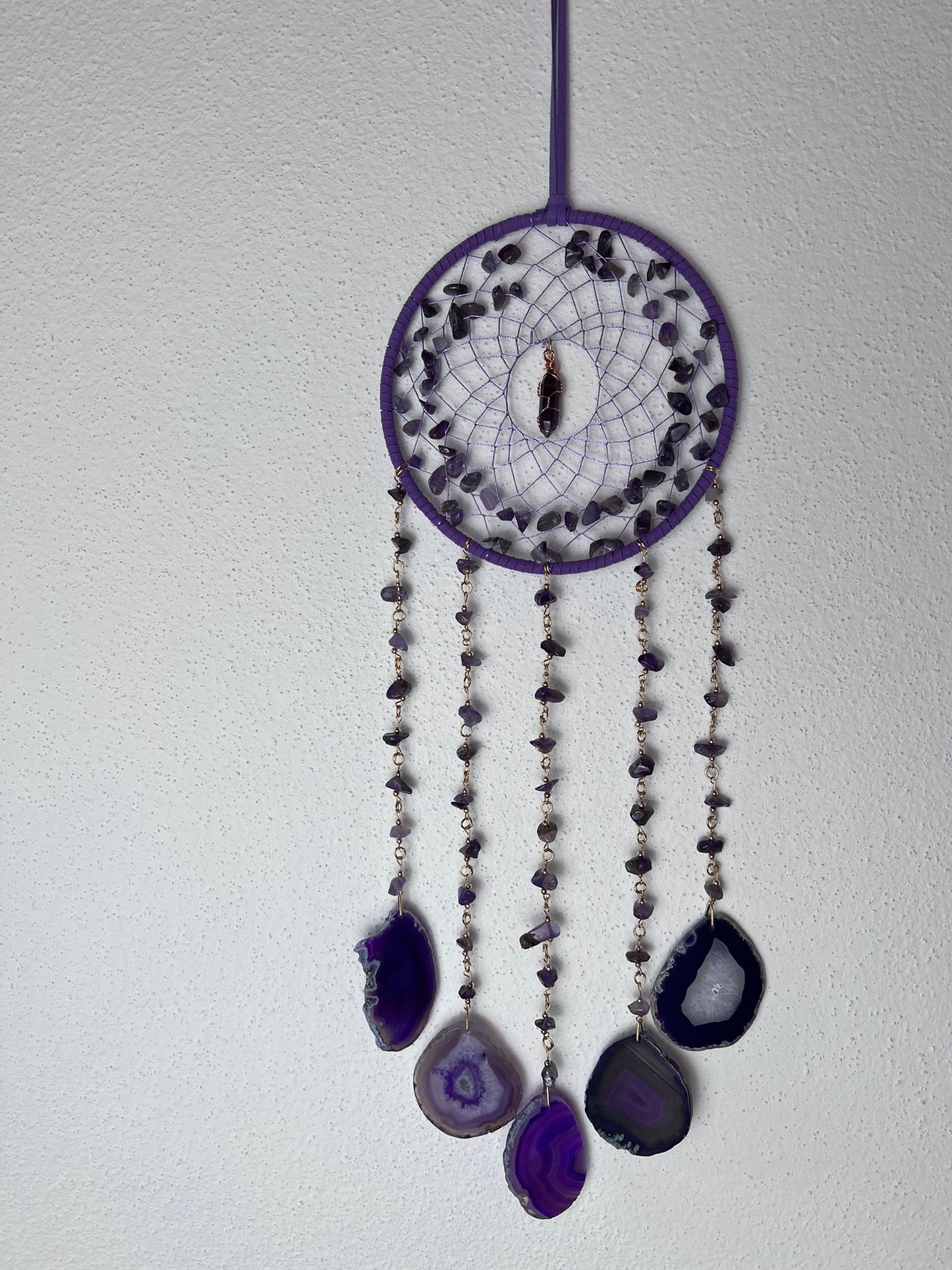 Amethyst Traumfänger mit Achatscheiben