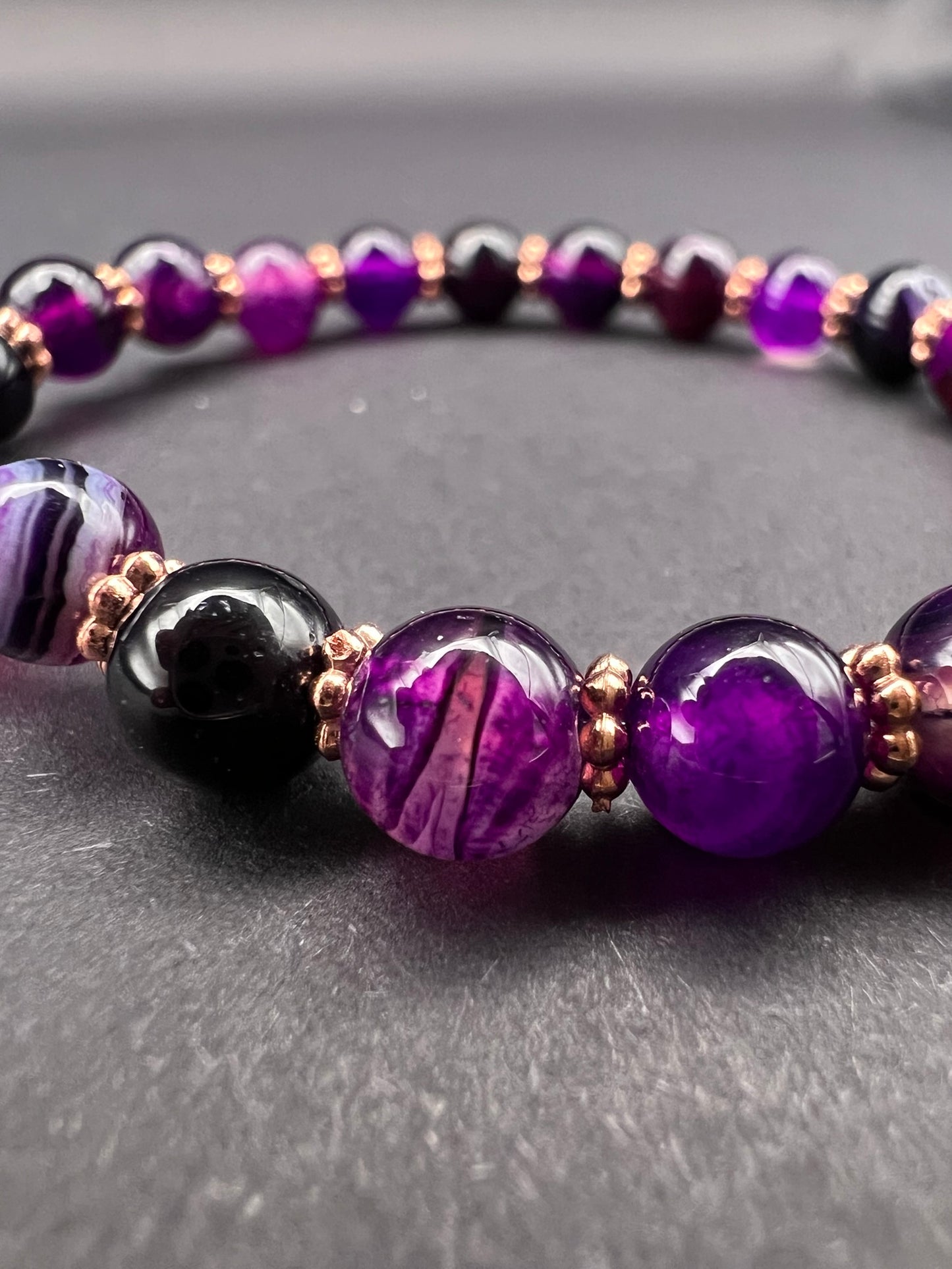 Violettem Achat – Armkette - 6mm Perlen