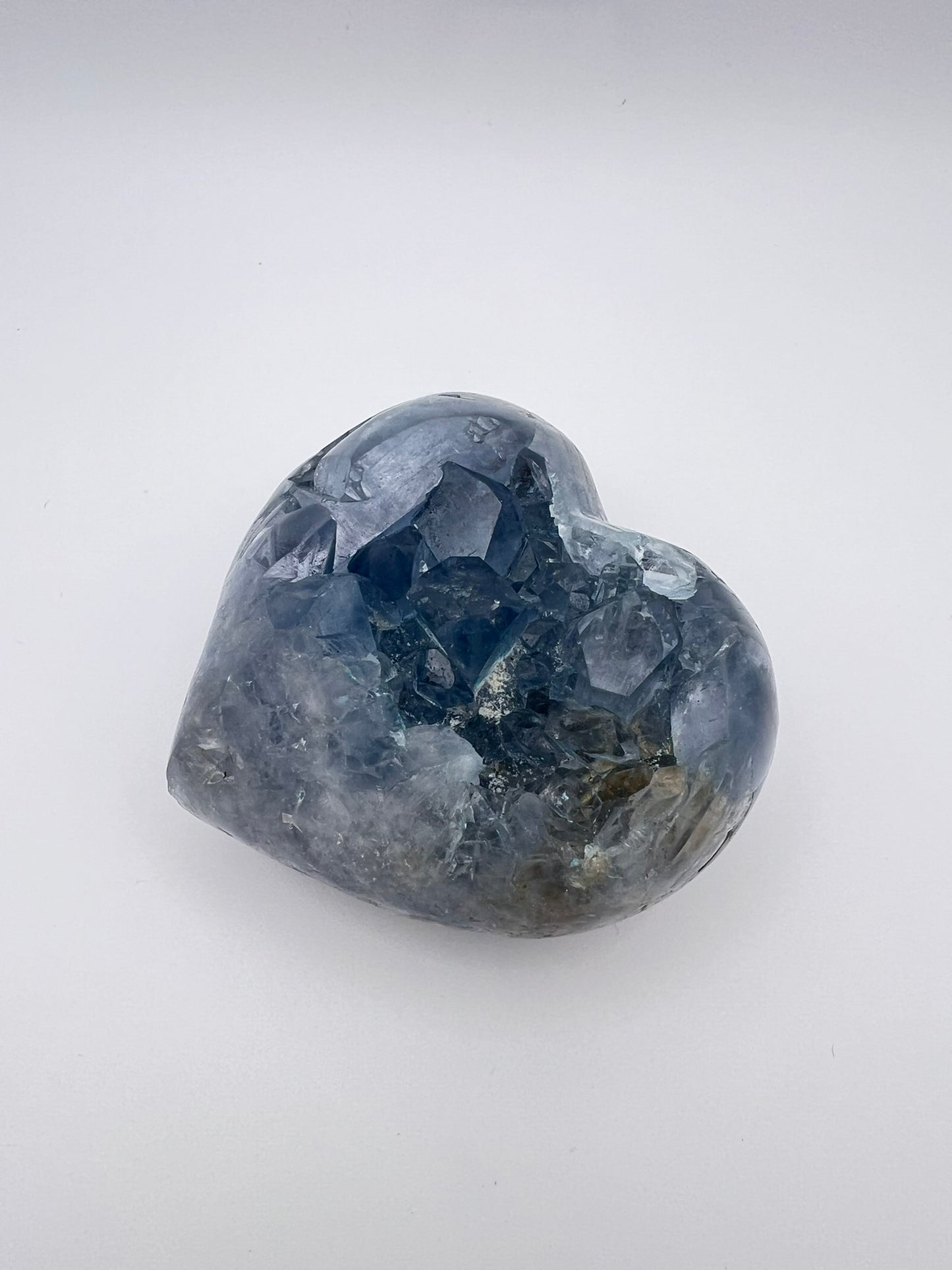Celestit-Druzy-Herz, 75 mm