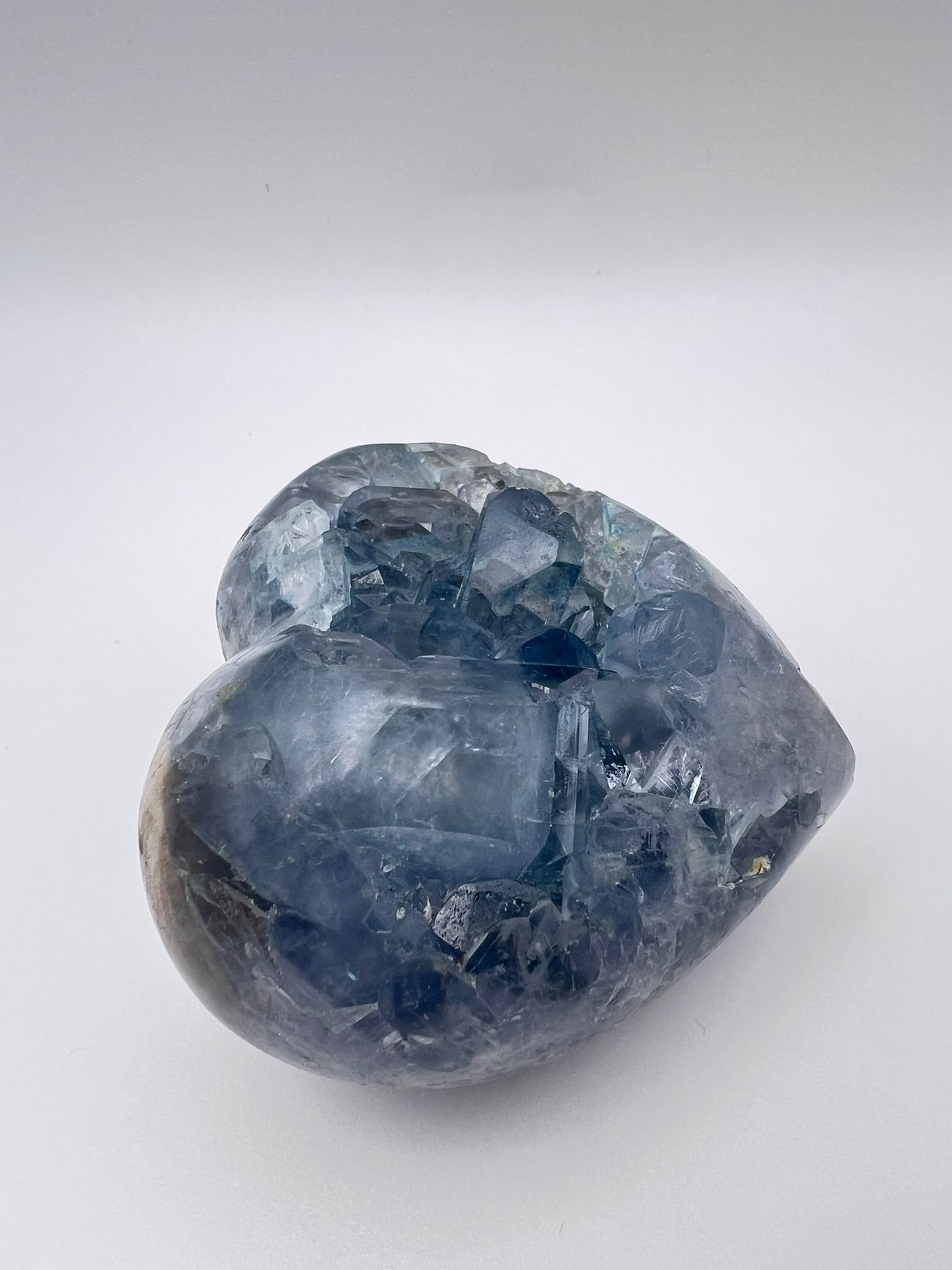 Celestit-Druzy-Herz, 75 mm