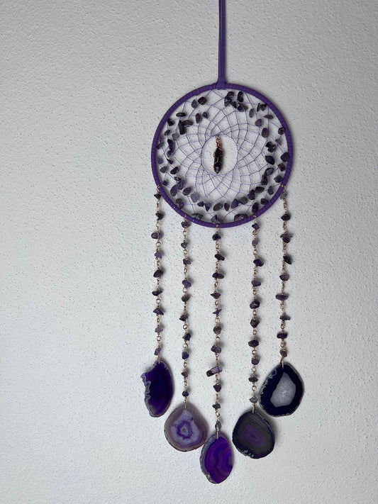 Amethyst Traumfänger mit Achatscheiben