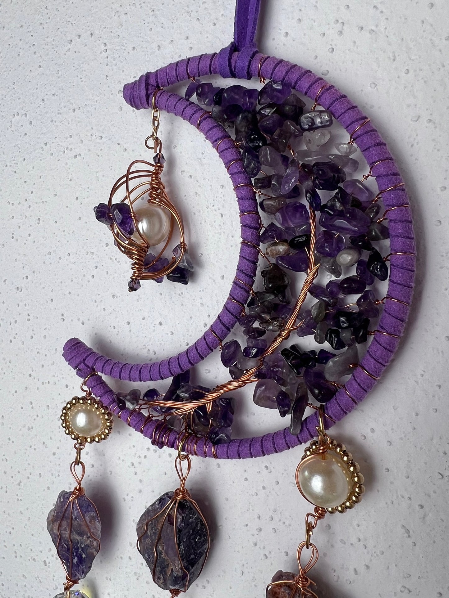 Mond Traumfänger mit Amethyst
