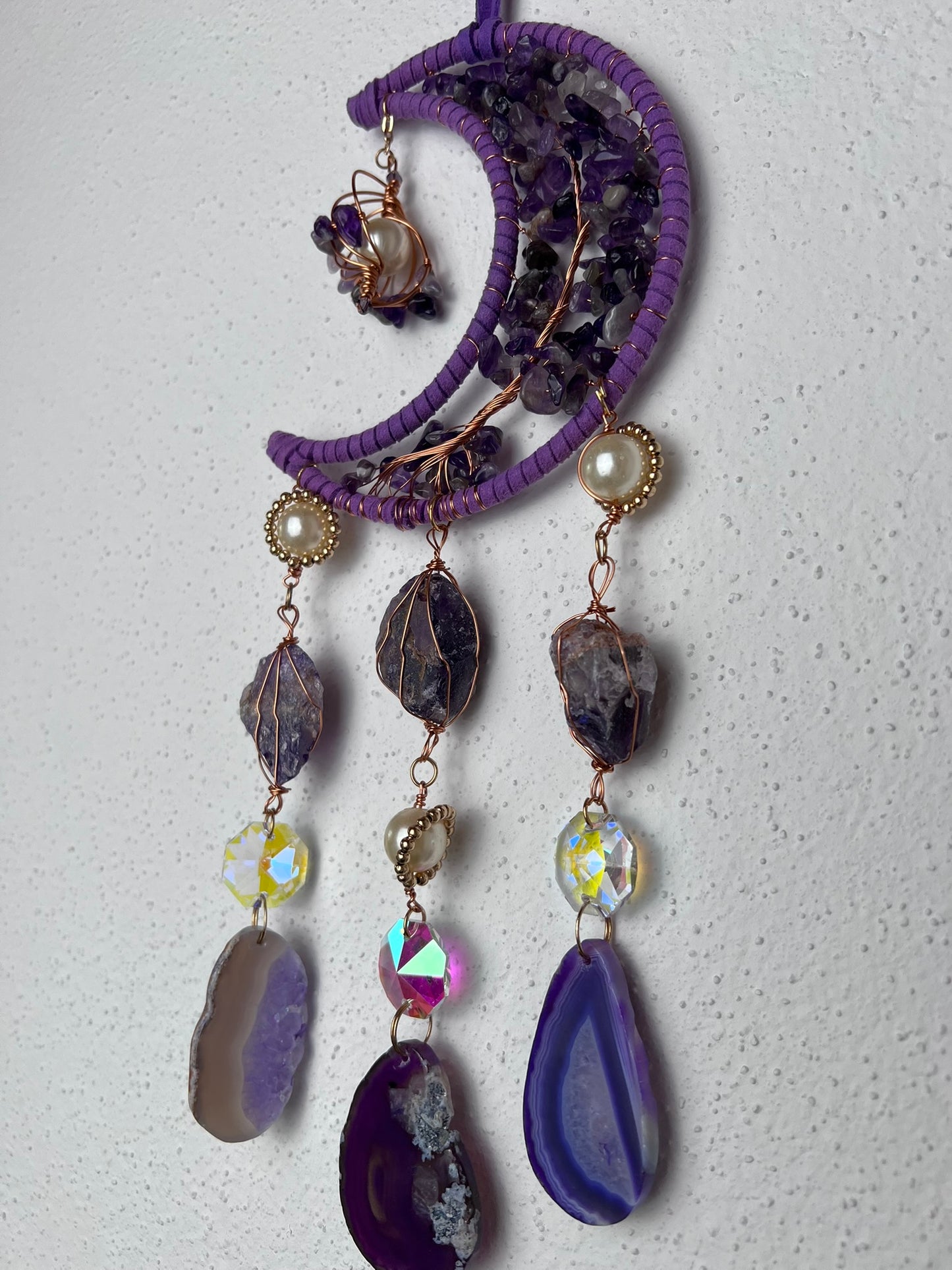 Mond Traumfänger mit Amethyst